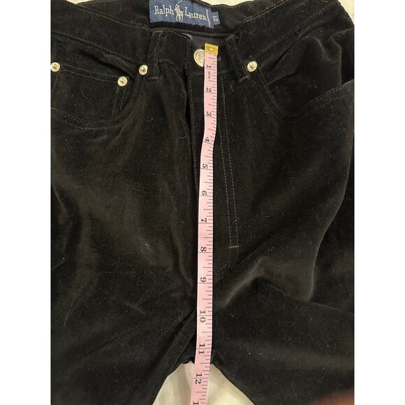 VINTAGE EIGHTIES RALPH LAUREN BLACK COTTON VELVET HIGH WAISTED JEANS 27 - Picture 8 of 10